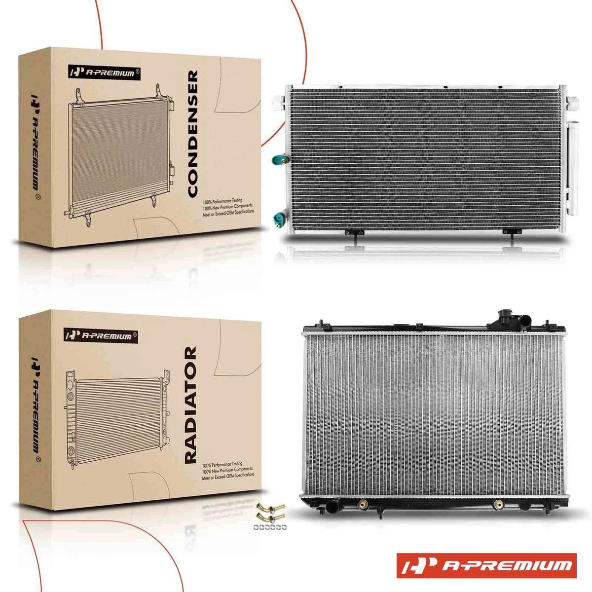 Cooling Kit: Aluminum Radiator & AC Condenser for Lexus RX300 (1999–2003) - 1640020130, 1640020140, 1640020190, 1640020200