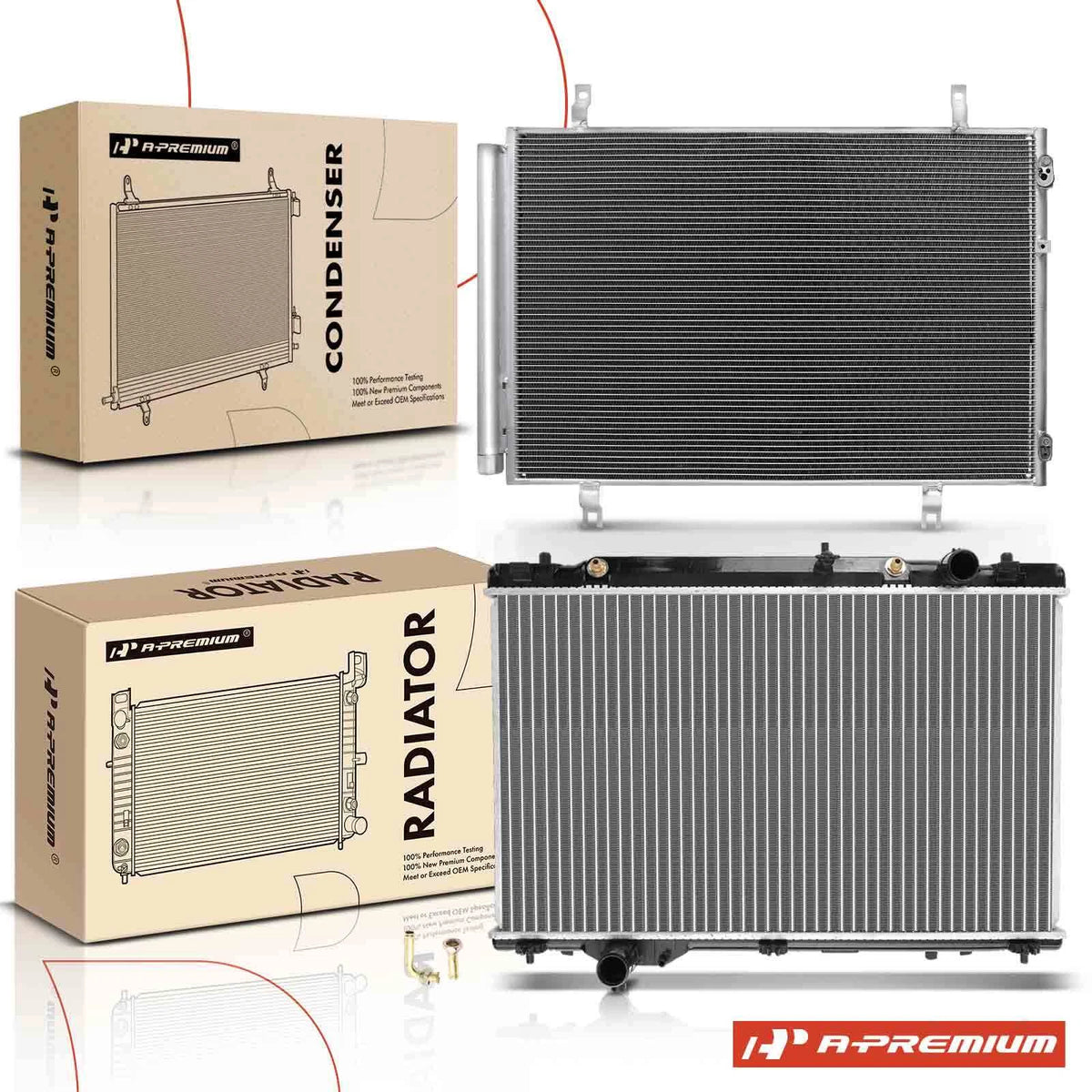 Cooling Kit Set for Lexus LS460 (2007–2017) - Radiator & A/C Condenser 8846050200, 8846050201, 13037, 3643