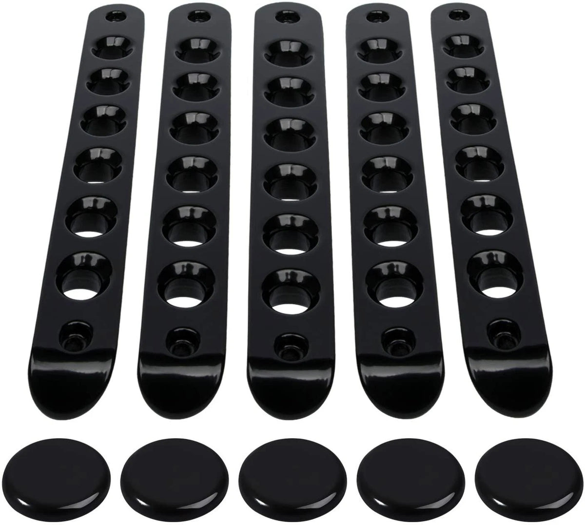 5X Door Grab Handle Cover + Push Button Knobs Trim for Jeep Wrangler JK (2007–2018)