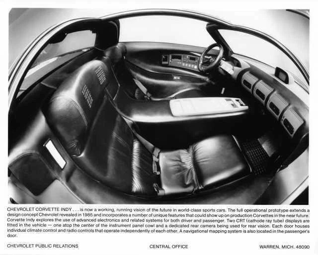 Interior Press Photo for Chevrolet Corvette Indy Concept (1987)