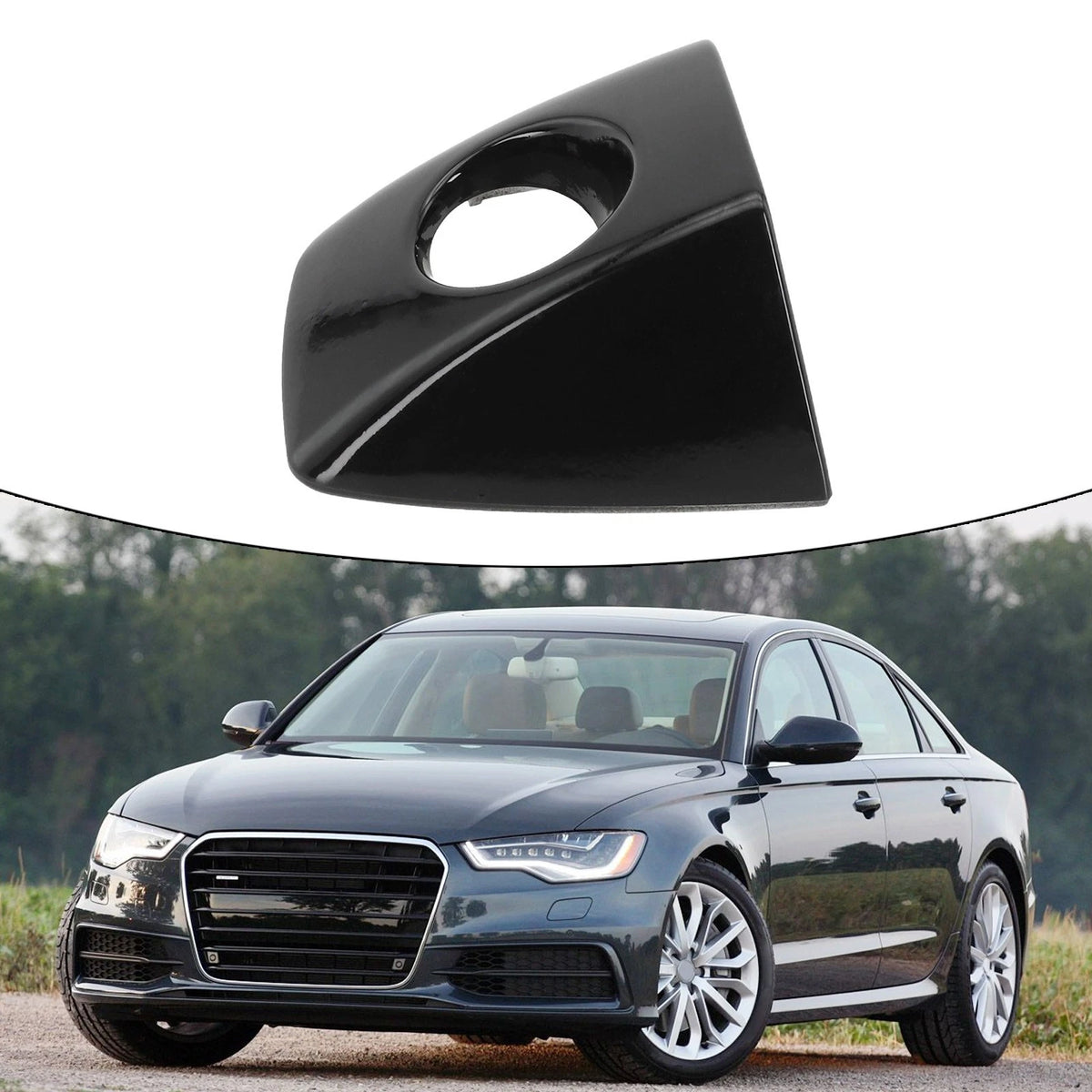 Left Front Door Handle Key Hole Cover for A6 C7 A7 (2012–2018) Black