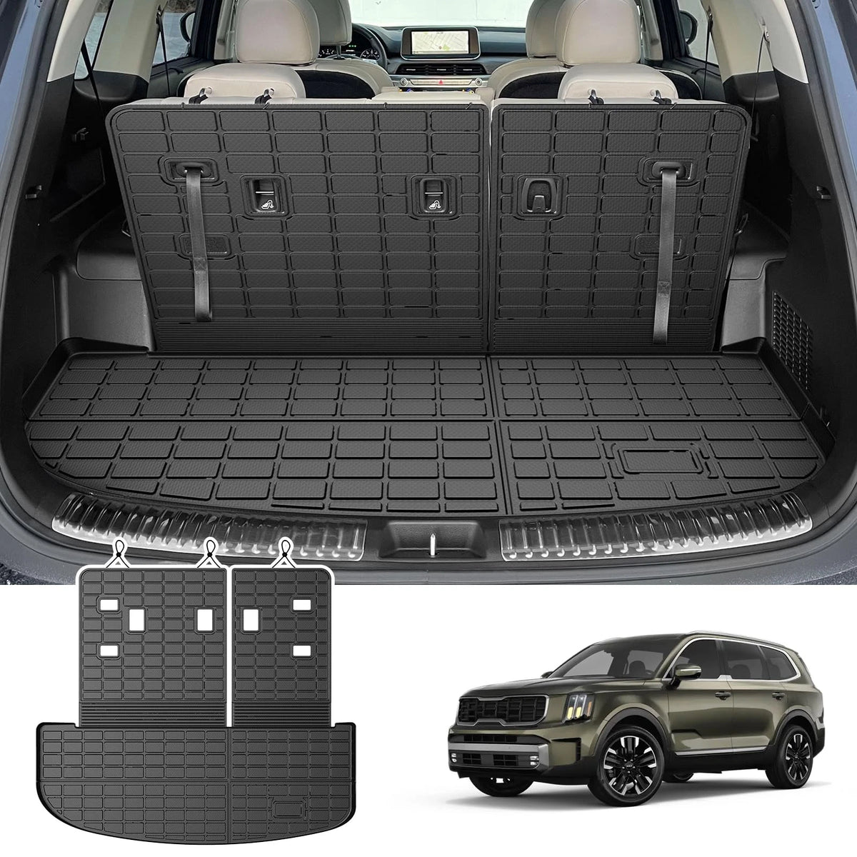 AllWeather Cargo & Backrest Mat for Kia Telluride (2020–2025)