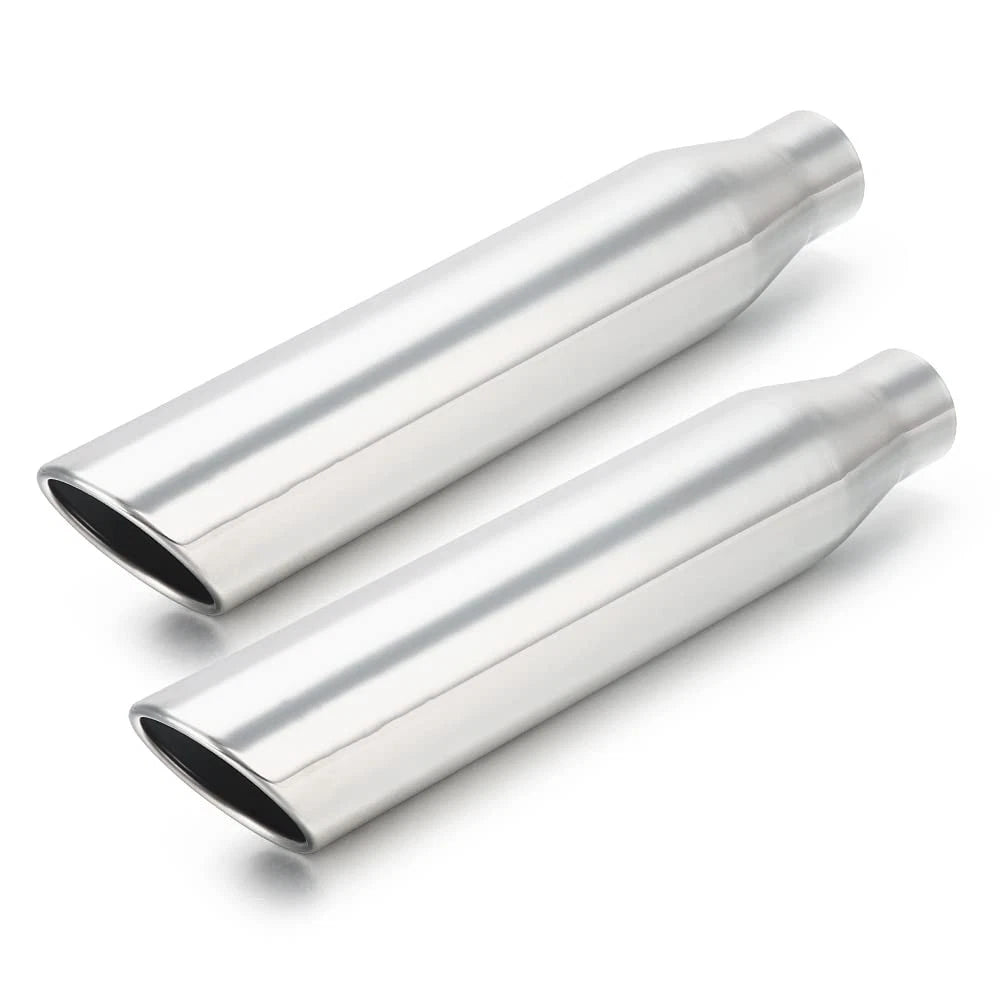 2X 2.25" Inlet Stainless Steel Exhaust Tips for Diesel Tailpipe