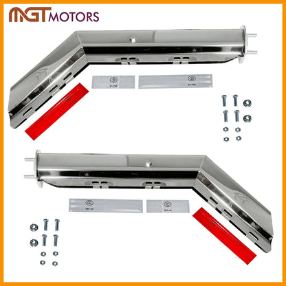 Set of 2 Spring Loaded Mud Flap Hangers for Semi Truck (902004) Chrome