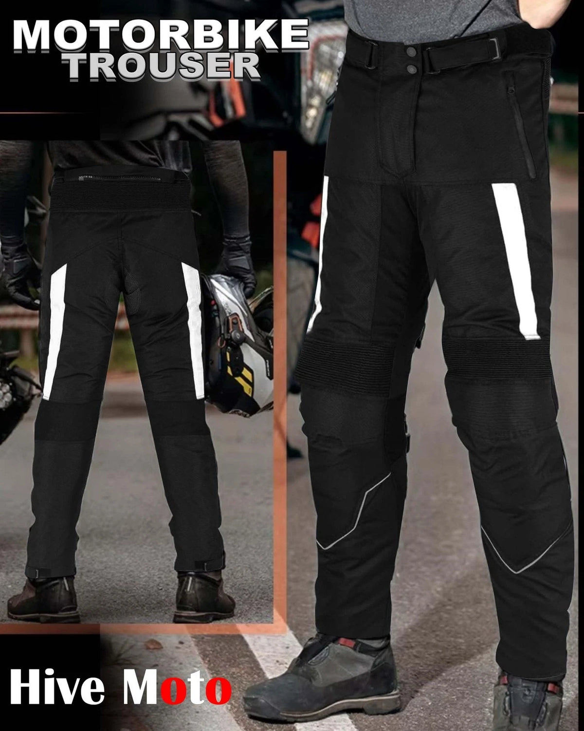 Armored Waterproof Motorcycle Pants for Men & Women - Cordura Protection