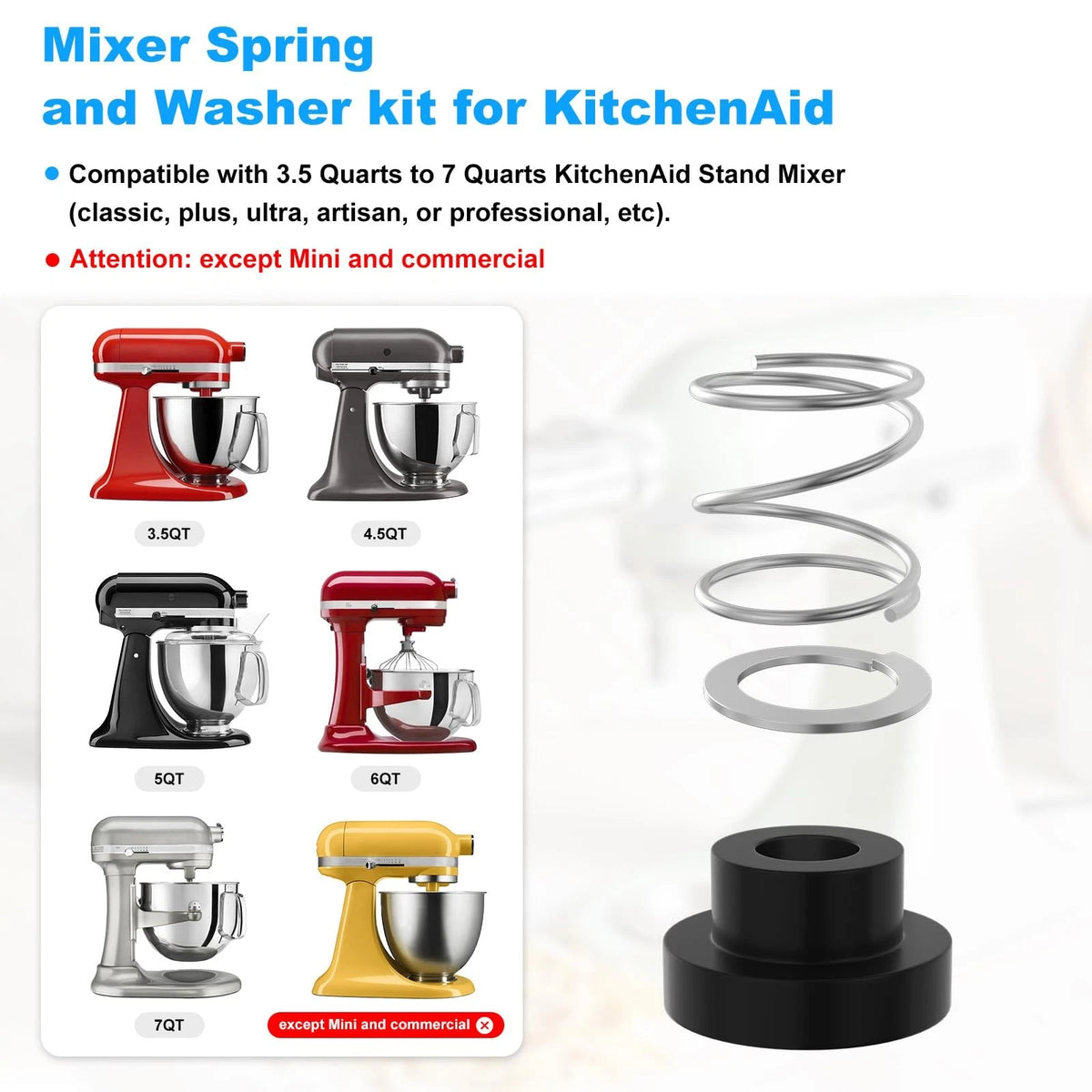 Mixer Spring and Washer for KitchenAid IN