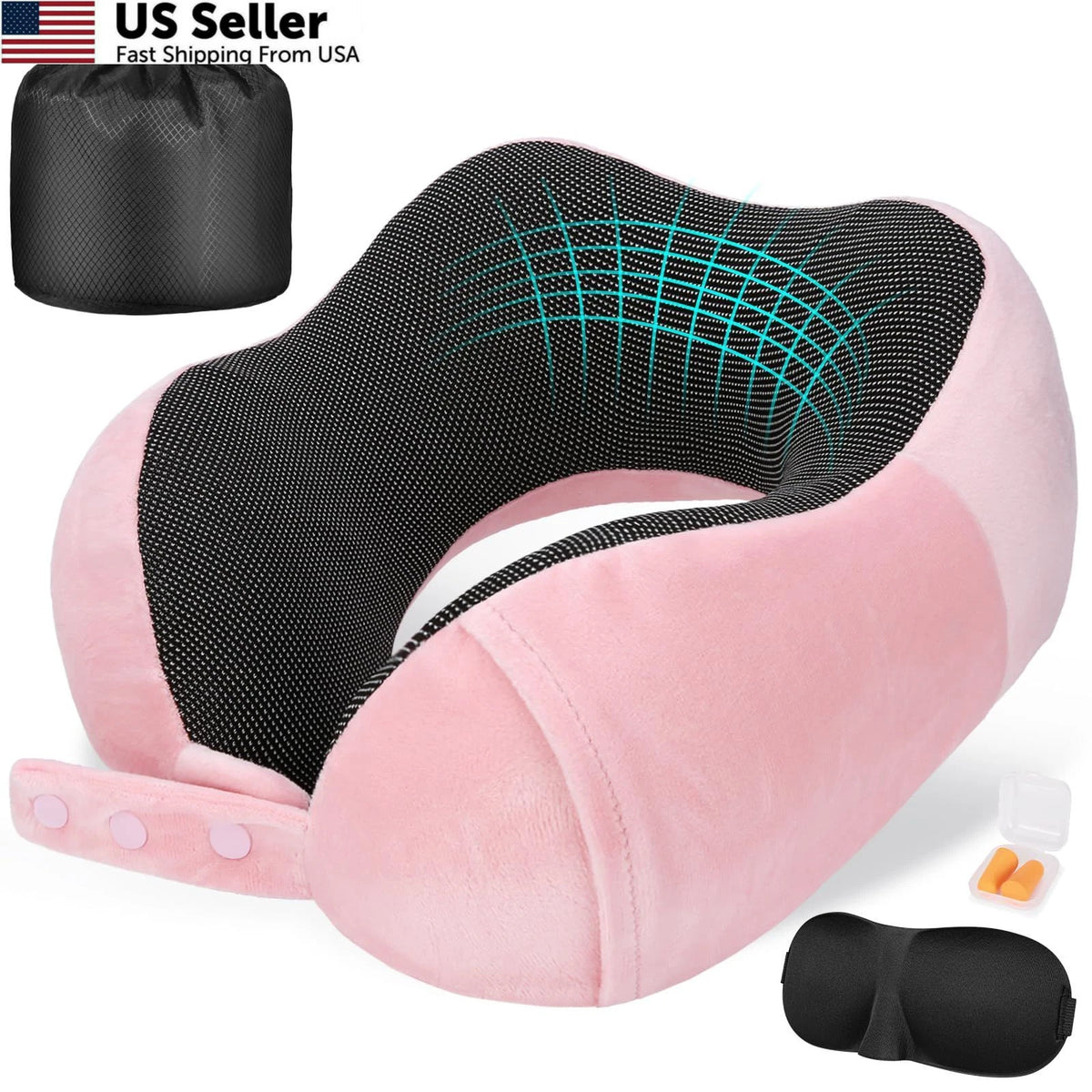 Travel Neck Pillow for Universal Use - Pink
