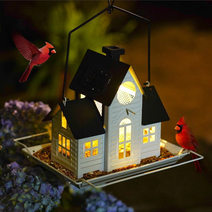 Durable Solar Bird Feeder with Windproof Hook for Round Use