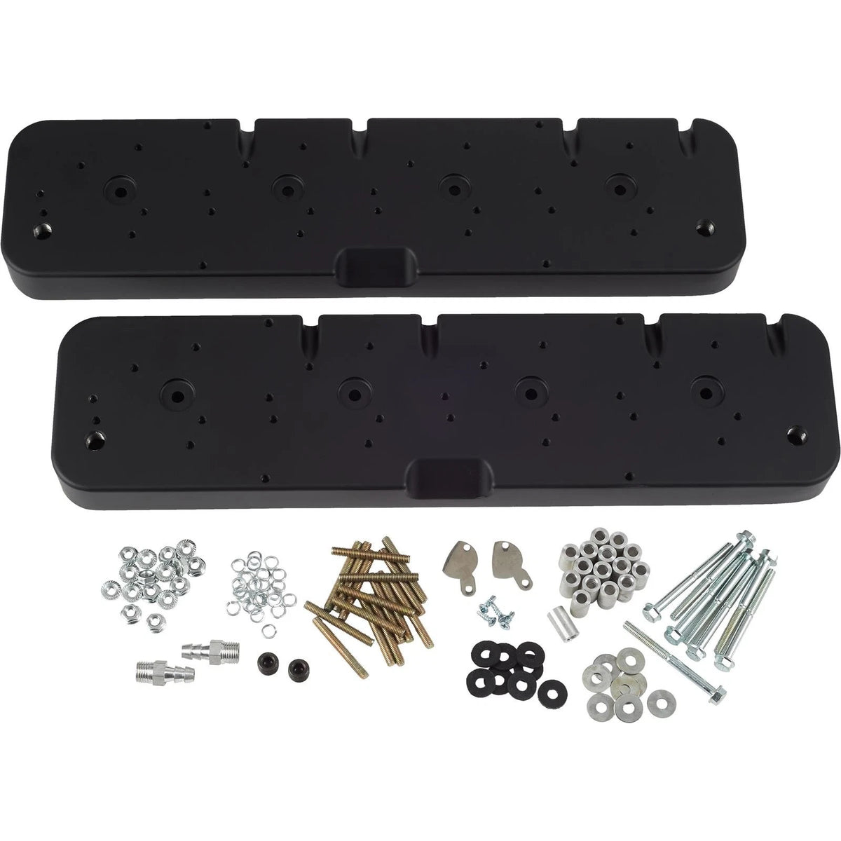 Set of 2 Speedway SBC Valve Cover Adapters for LS V8 (91084853-BLK)