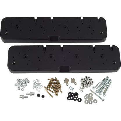 Set of 2 Speedway SBC Valve Cover Adapters for LS V8 (91084853-BLK)
