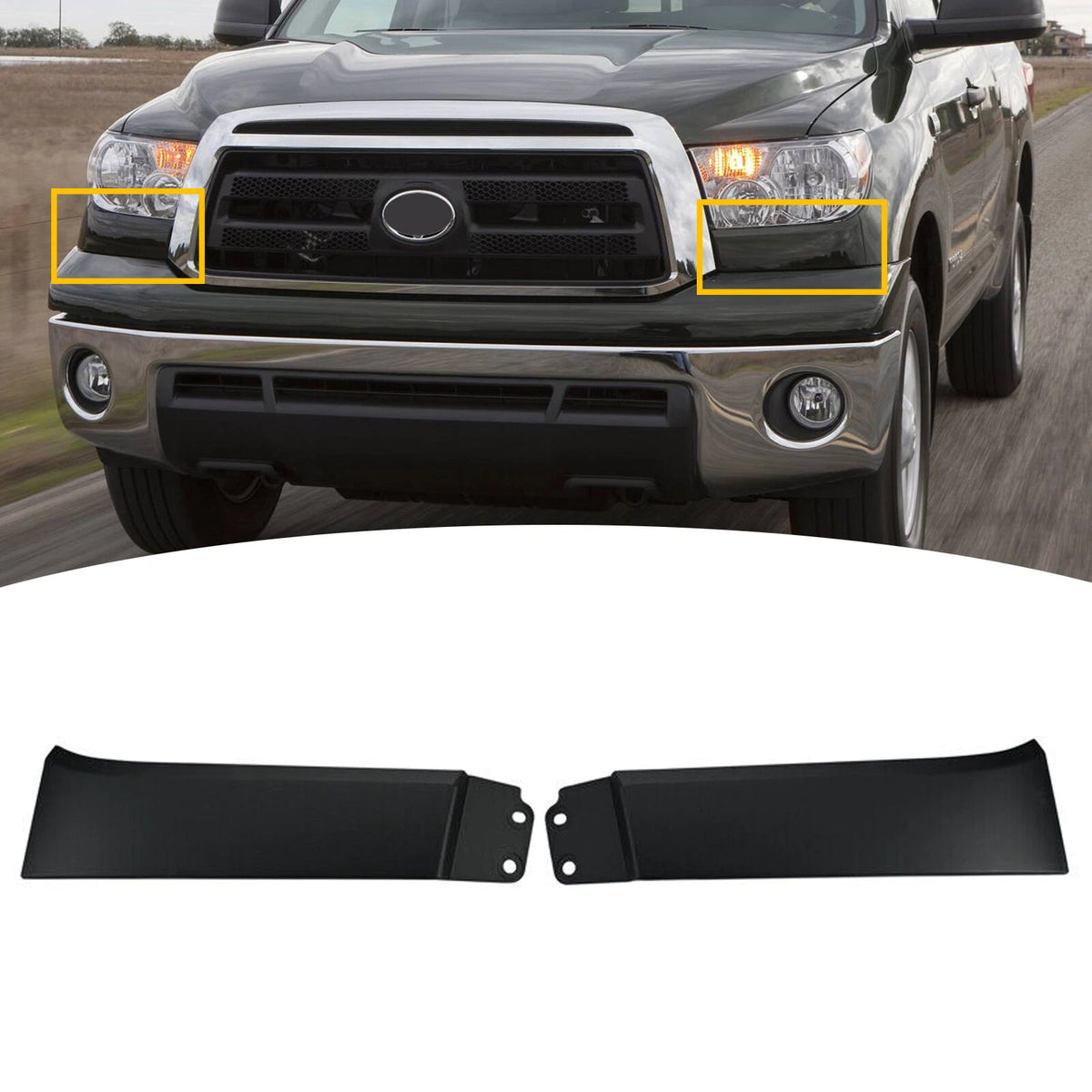 2X Headlight Molding Trim Lower Filler Set for Toyota Tundra (2007–2013) Sequoia (2008–2012)