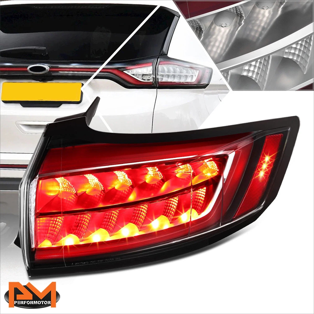 LED Chrome Outer Taillight Stop Brake Lamp Right Side for Ford Edge 2015-2018