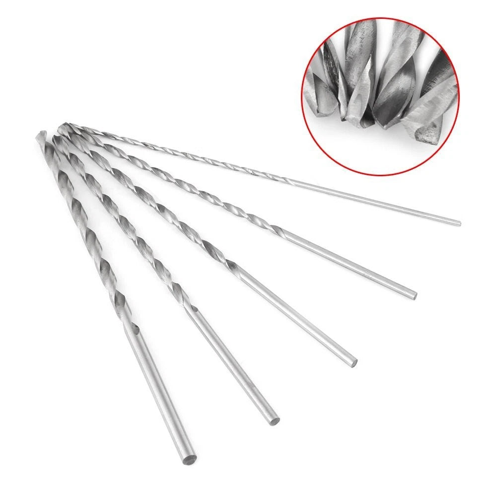 5PCS Extra Long High Speed Steel Drill Bit Set for
