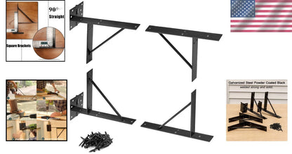 Set of 4 Heavy-Duty Powder Coated Corner Brace Kit for Wood Windows & Gates