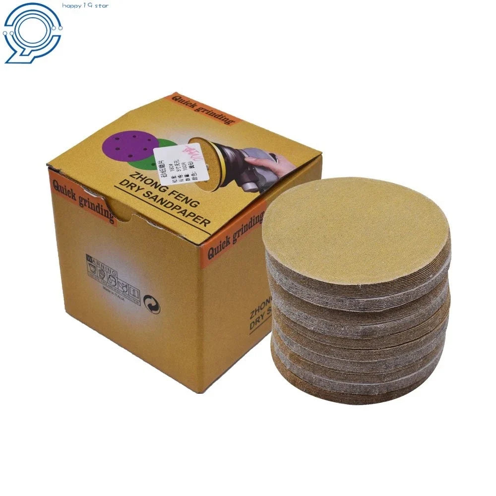 100 Pack 5" 180 Grit Hook Loop Sanding Discs