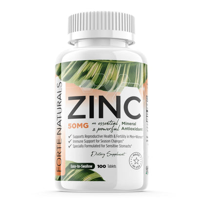 Zinc 50mg Tablets (100 Count) for Immune Support