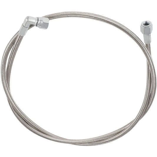 60" Steel Braided Turbo Oil Feed Line Hose 4AN 90 Degree for Performance