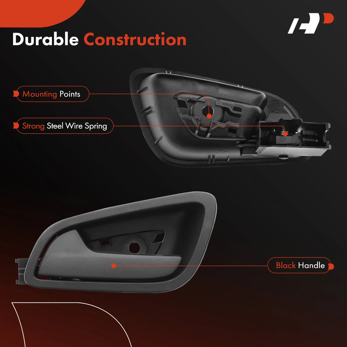 2X Rear Black Interior Door Handle for Ford Escape (2013–2019) CJ5Z-7822601-AG