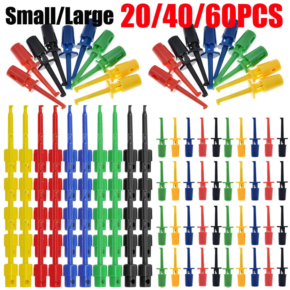 2X Hook Clip Mini Grabber Test Probe Lead Wire Kit for Multimeter