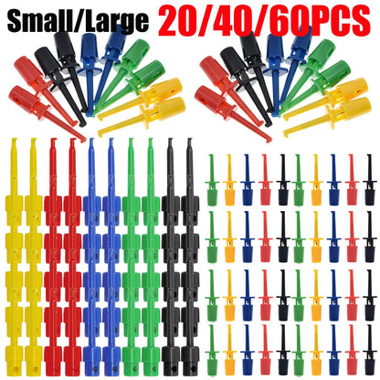 2X Hook Clip Mini Grabber Test Probe Lead Wire Kit for Multimeter