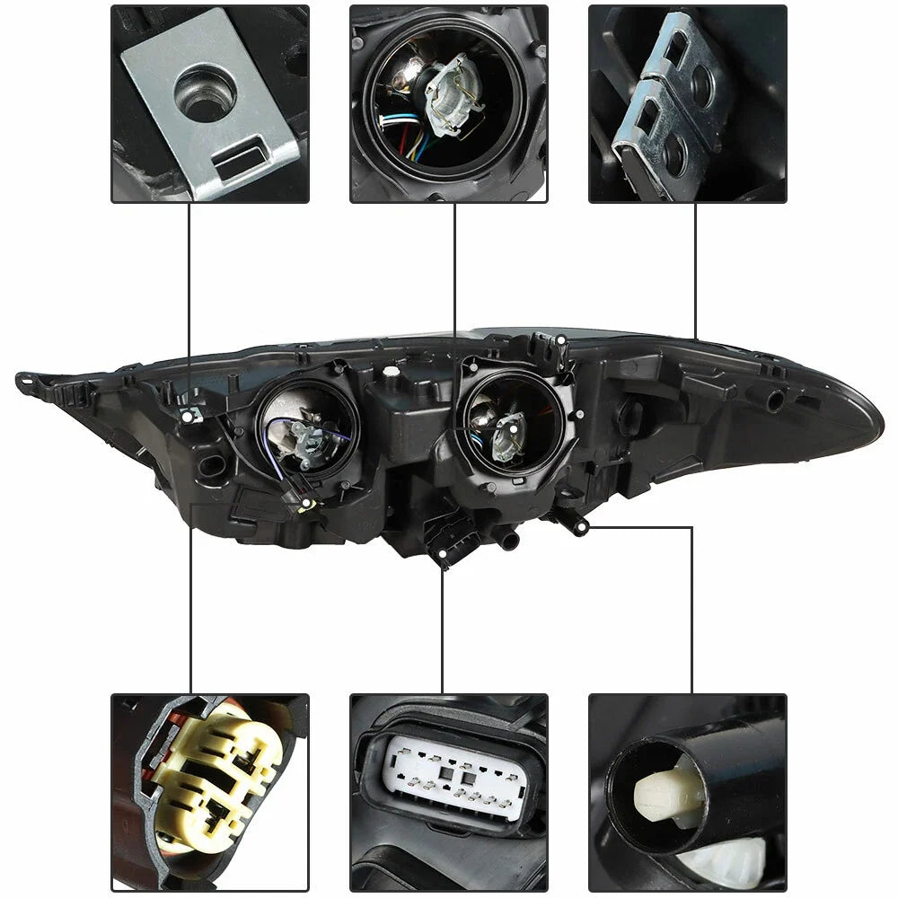 Passenger Right Side Chrome Headlight for 2017-2019 Ford Fusion