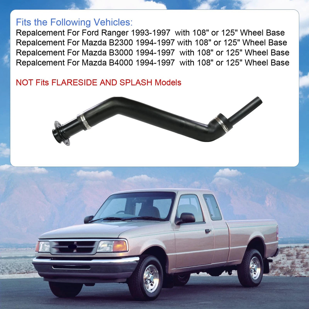 Fuel Filler Neck Hose for Ford Ranger (1993–1997)