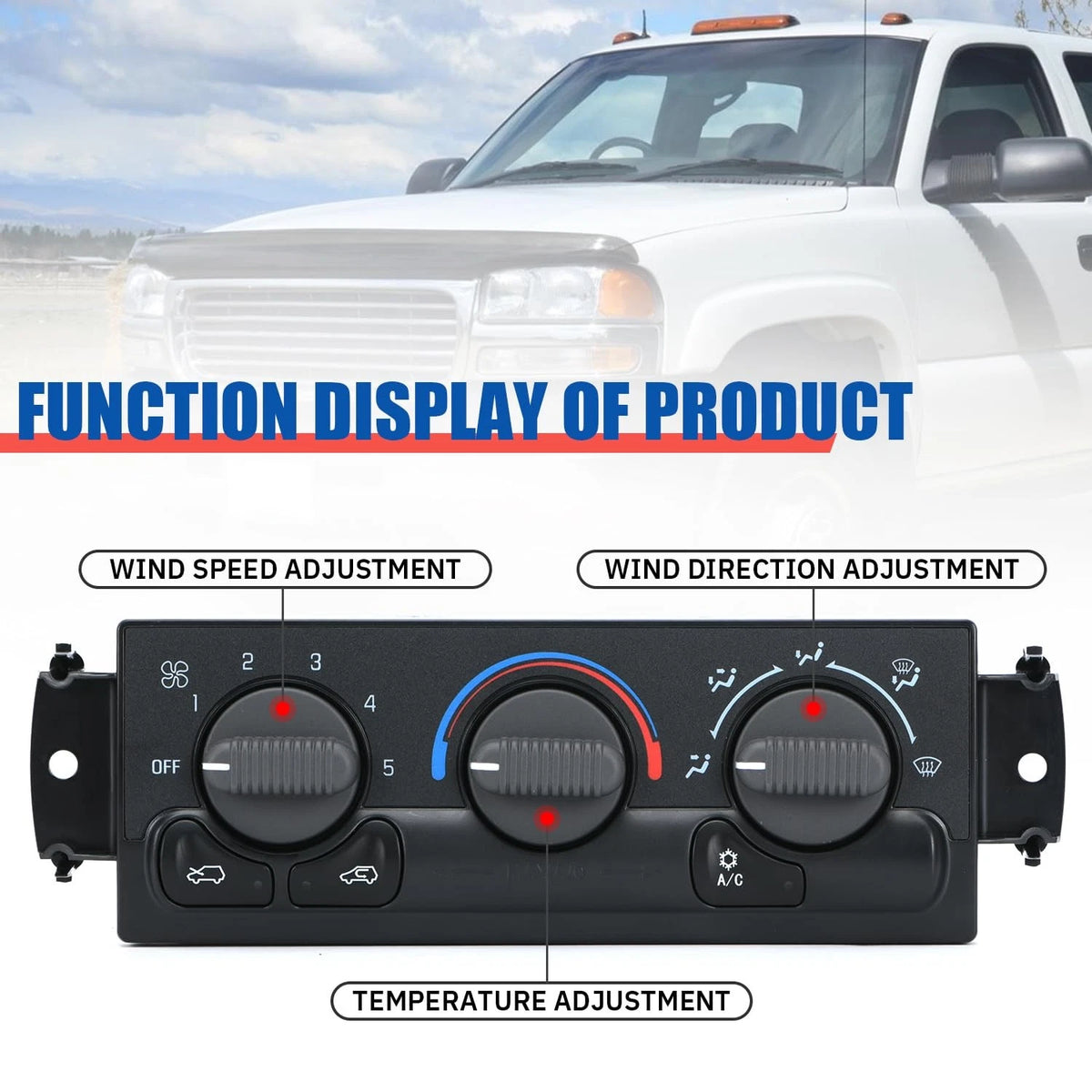 Climate Control Module Panel for GMC Sierra Chevy Silverado (1999–2002)