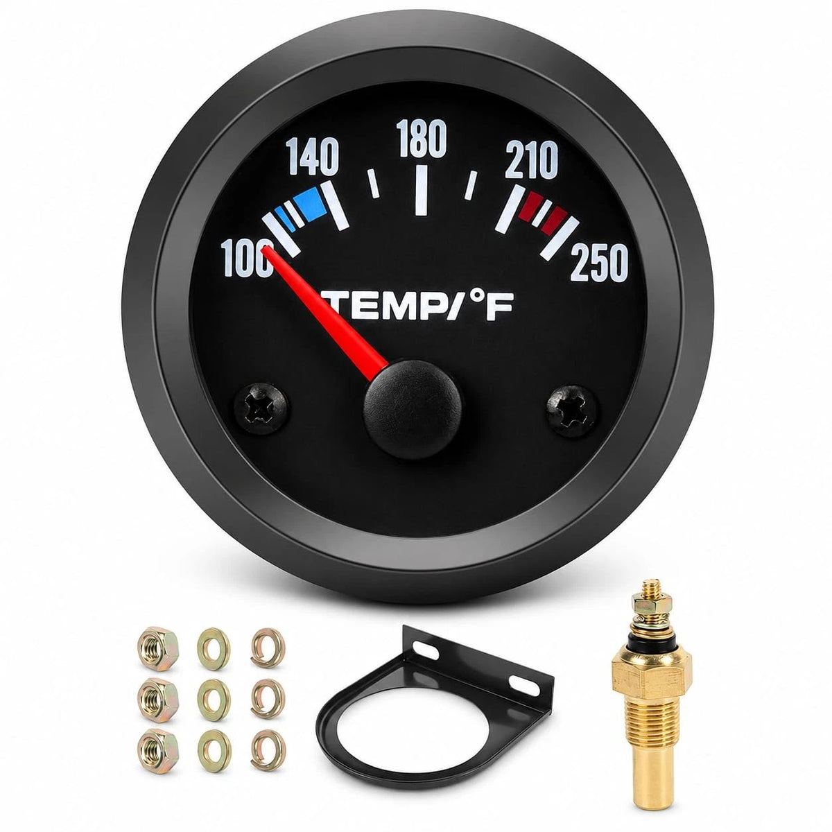 2" Water Temp Gauge for Universal Applications (52mm, Red)