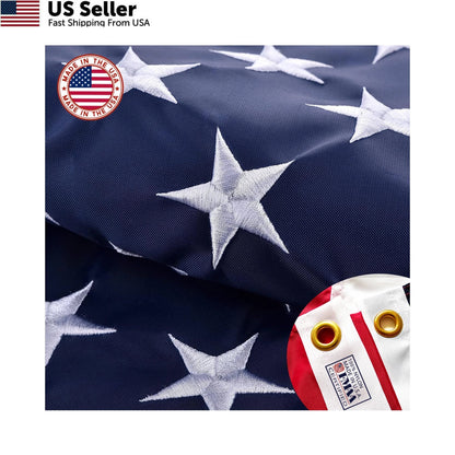 3x5 Embroidered US Flag - Double Sided Outdoor Flag