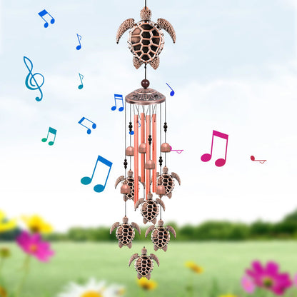Large Turtle Wind Chimes 33 Bells Outdoor Garden Decor