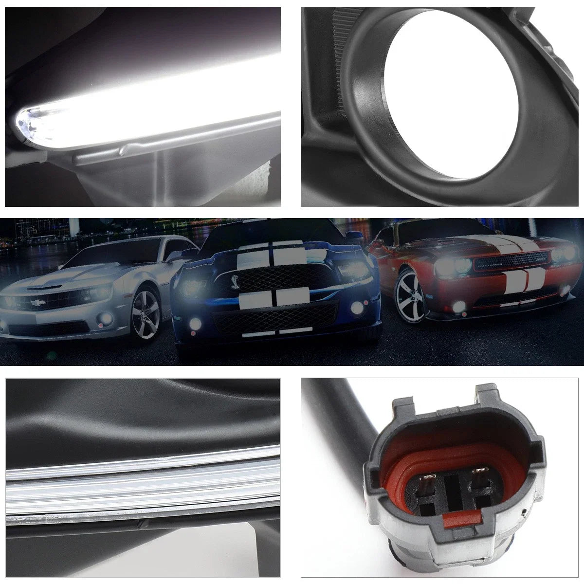 Fog Light Bezel Cover with LED DRL for Highlander XU50 (2014-2016)
