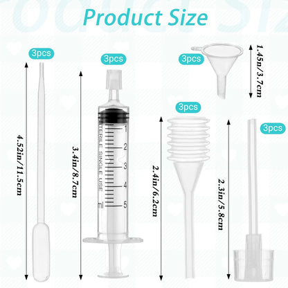 Set of 3 Perfume Refill Tool Kit Plastic Syringe Extractor
