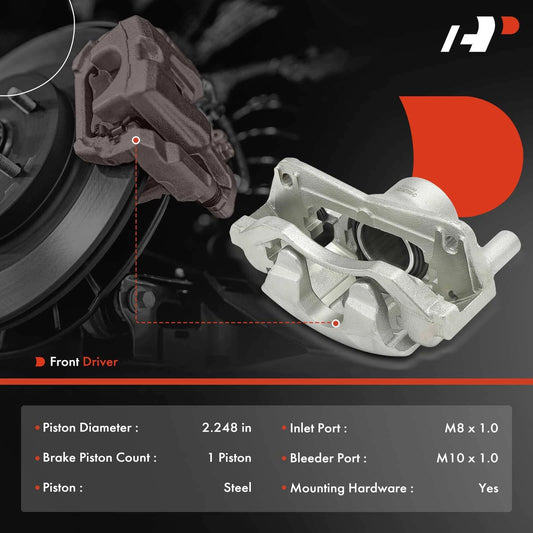 A-Premium Front Left Brake Caliper w/ Bracket for Mazda 6 (2003–2005) GJZE3399ZB, 19-B2706