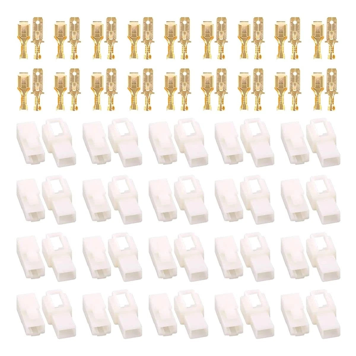 30 Sets of 6.3MM Electrical Wire Connectors for Automotive, Motorcycle, Car