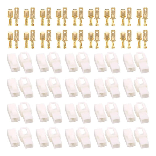 30 Sets of 6.3MM Electrical Wire Connectors for Automotive, Motorcycle, Car