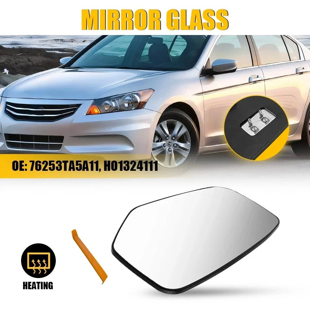Heated Mirror Glass for Honda Accord (2008–2012) Driver Side with Backing Plate