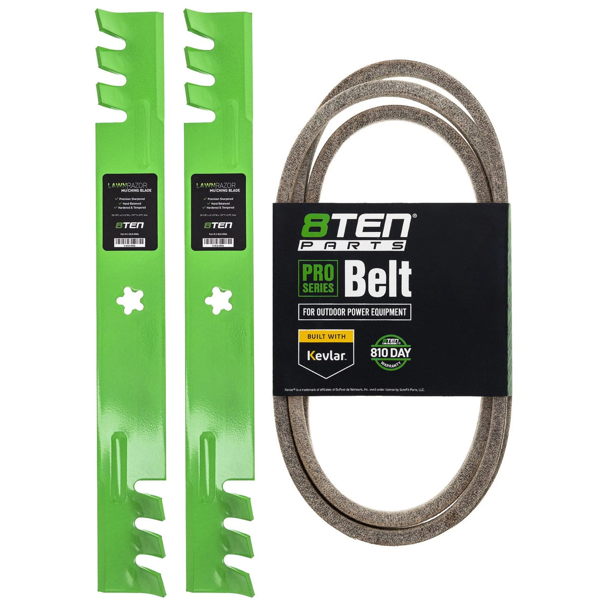 Mower Blades Deck Belt Kit for Jonsered LT16A LT18A LT17A LT2120A2 LT2117A (174883, 532174883, 531300767)