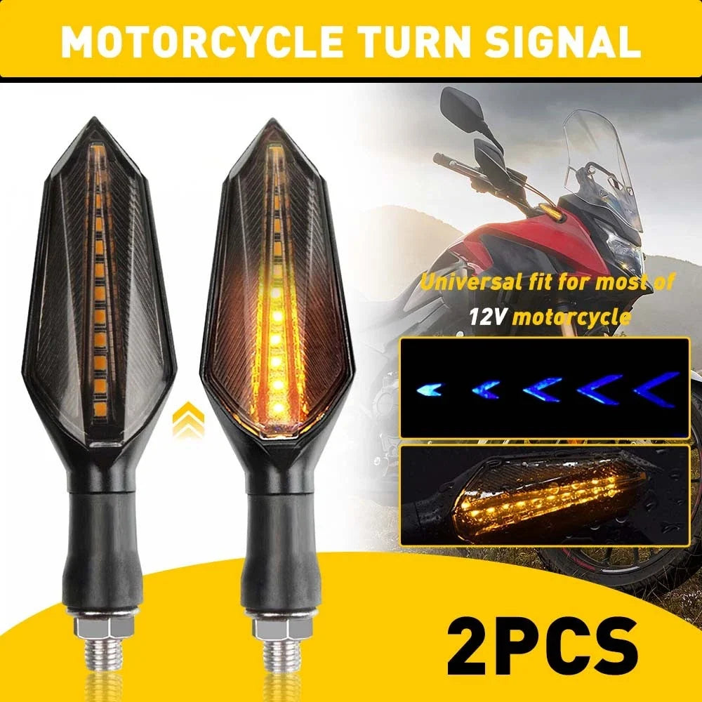 Motorcycle 12-LED Sequential Turn Signal Lamps - 2X Set
