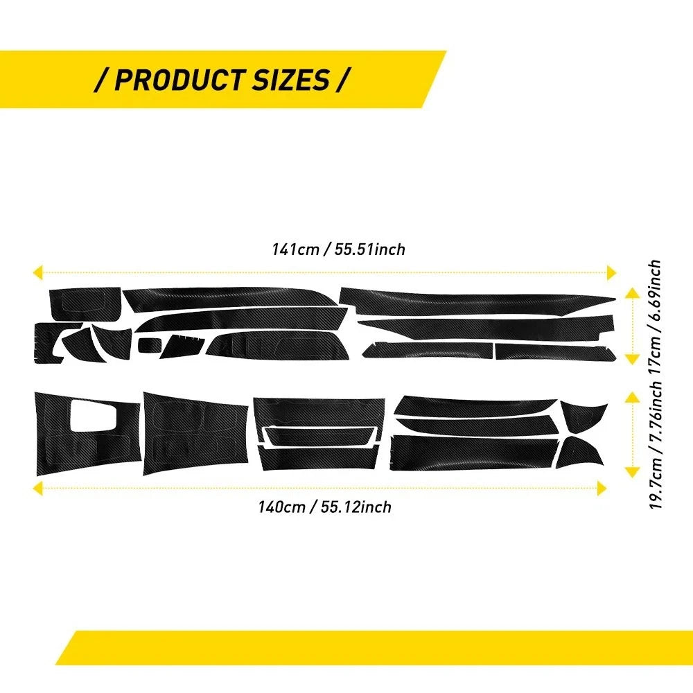 Interior Trim Decals in 3D Matte Carbon Fiber for BMW X5 E70 & X6 E71 2008-2014