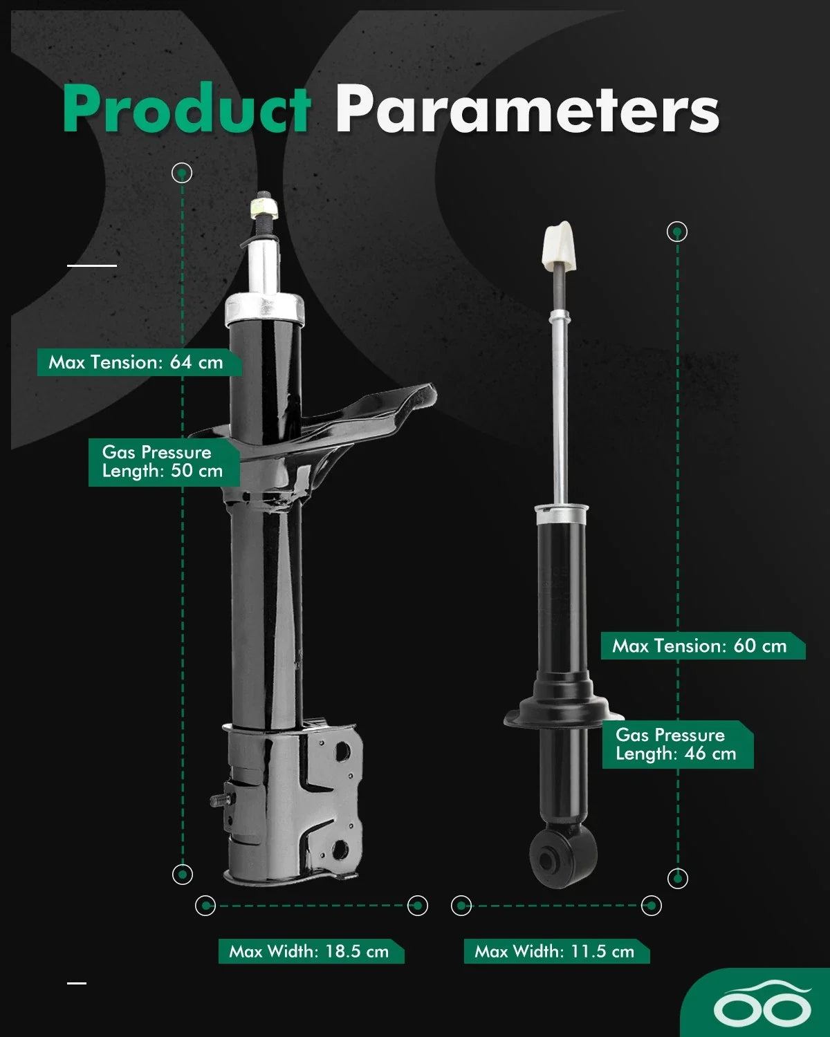 Shocks Struts Front Rear Set for Mitsubishi Outlander (2003–2004)