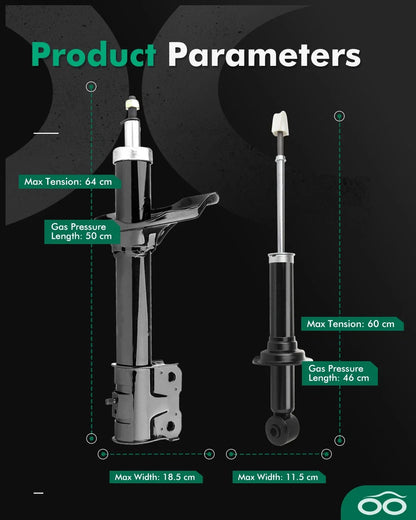 Shocks Struts Front Rear Set for Mitsubishi Outlander (2003–2004)