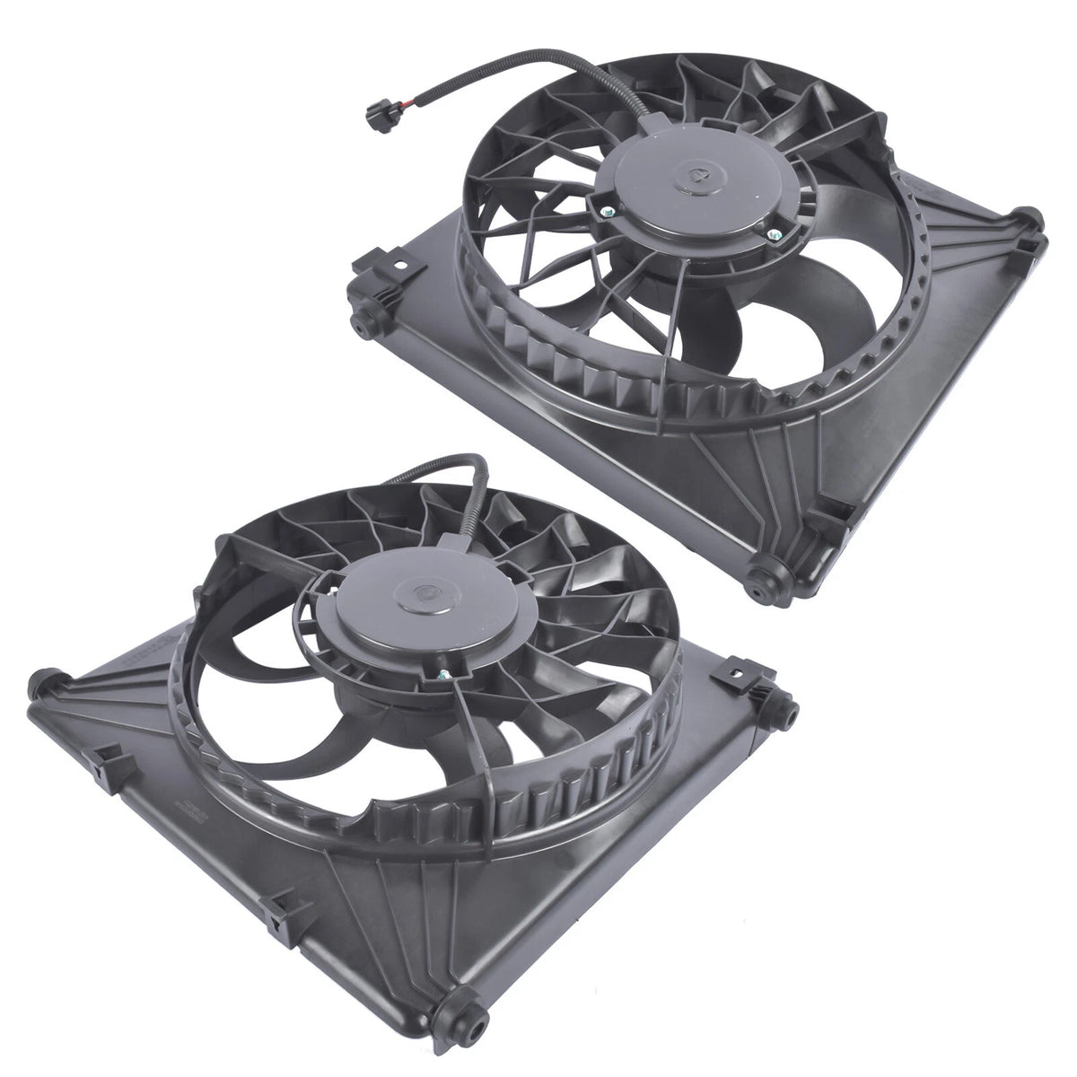 2X Engine Radiator Cooling Fan Assembly for Tesla Model S (2012–2020) - 6007614-00-D, 6008358-00-D, 6007352-00-F