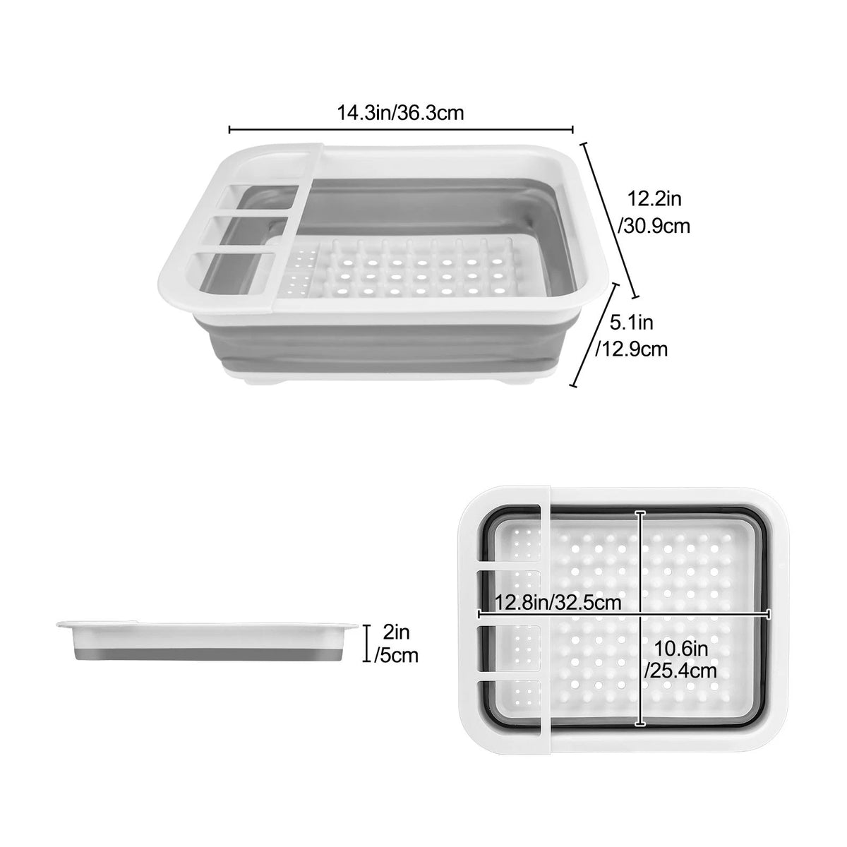 Foldable Dish Rack for Over Sink Countertop Dryer (Space Saver)