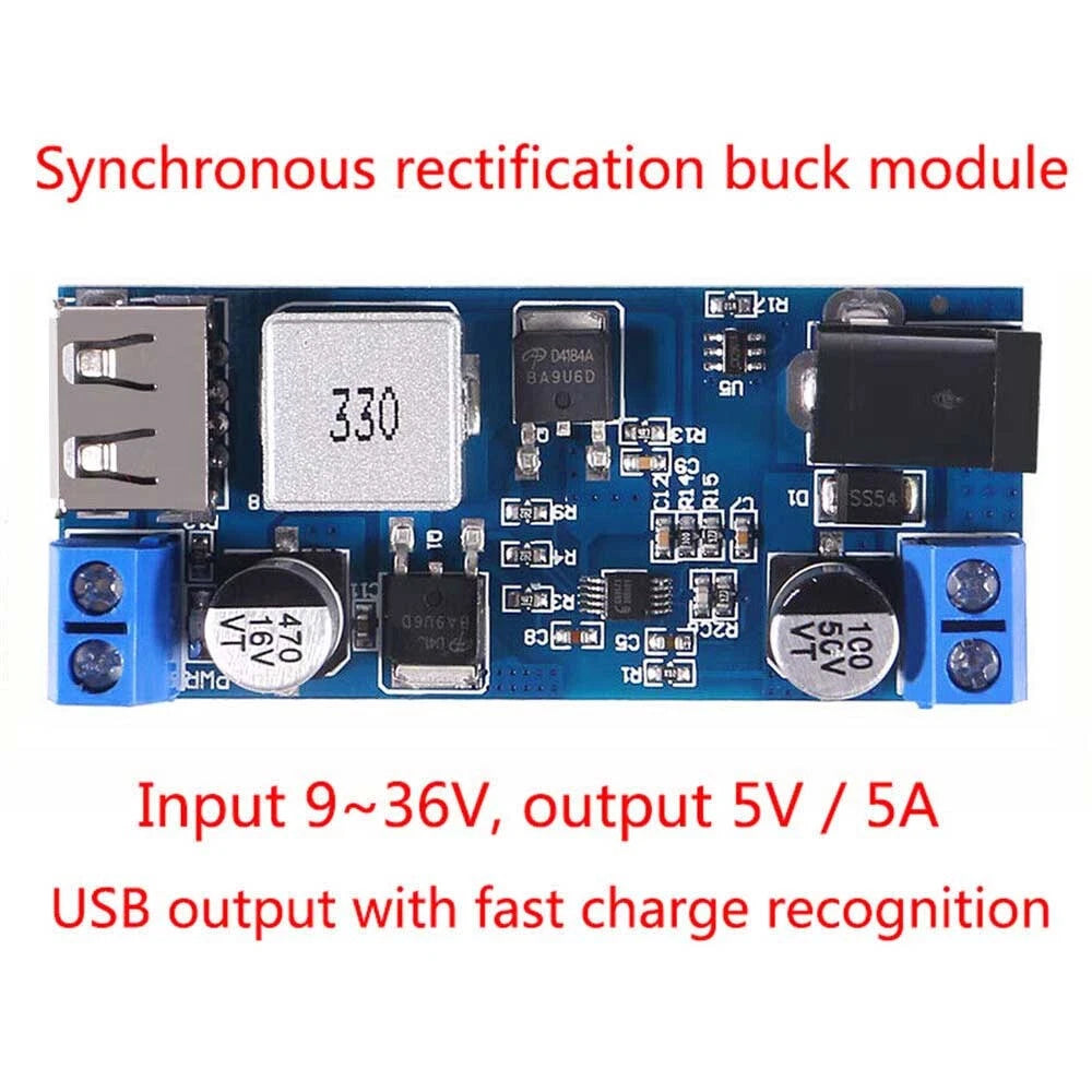 8 Packs 24V/12V to 5V 5A Power Module DC-DC Step-Down Converter