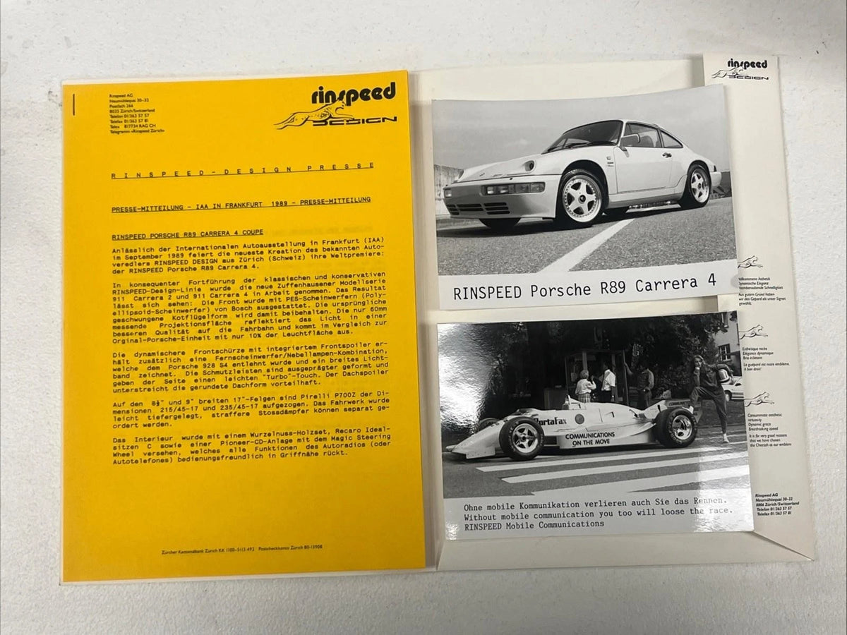 Rinspeed Photo & Release for Porsche 911 Carrera 4 (1989)