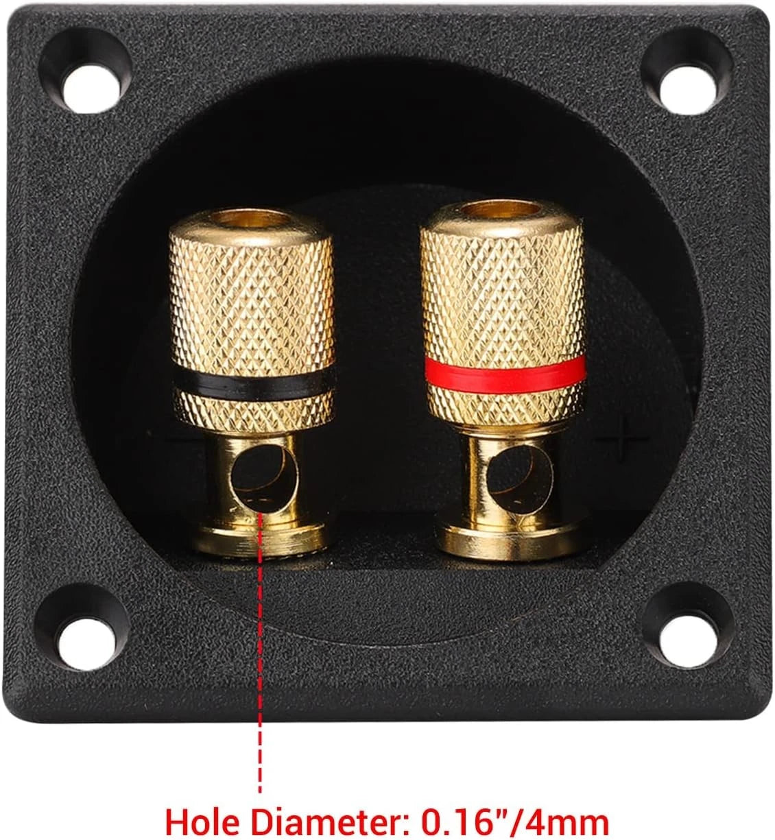 2X 2.2 Inch Square 2-Way Speaker Box Terminal Cup for Universal Fit