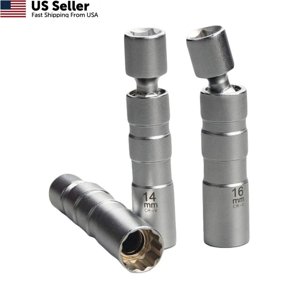 14MM & 16MM Thin Wall Magnetic Swivel Spark Plug Socket for Standard Size