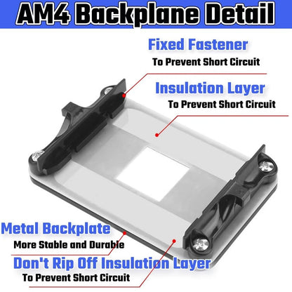 AMD AM4 Backplate for CPU Heatsink Bracket (Black)