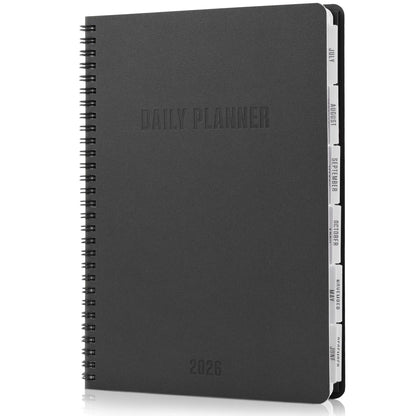 Durable Daily Planner for 2026 (7" x 10", Black)
