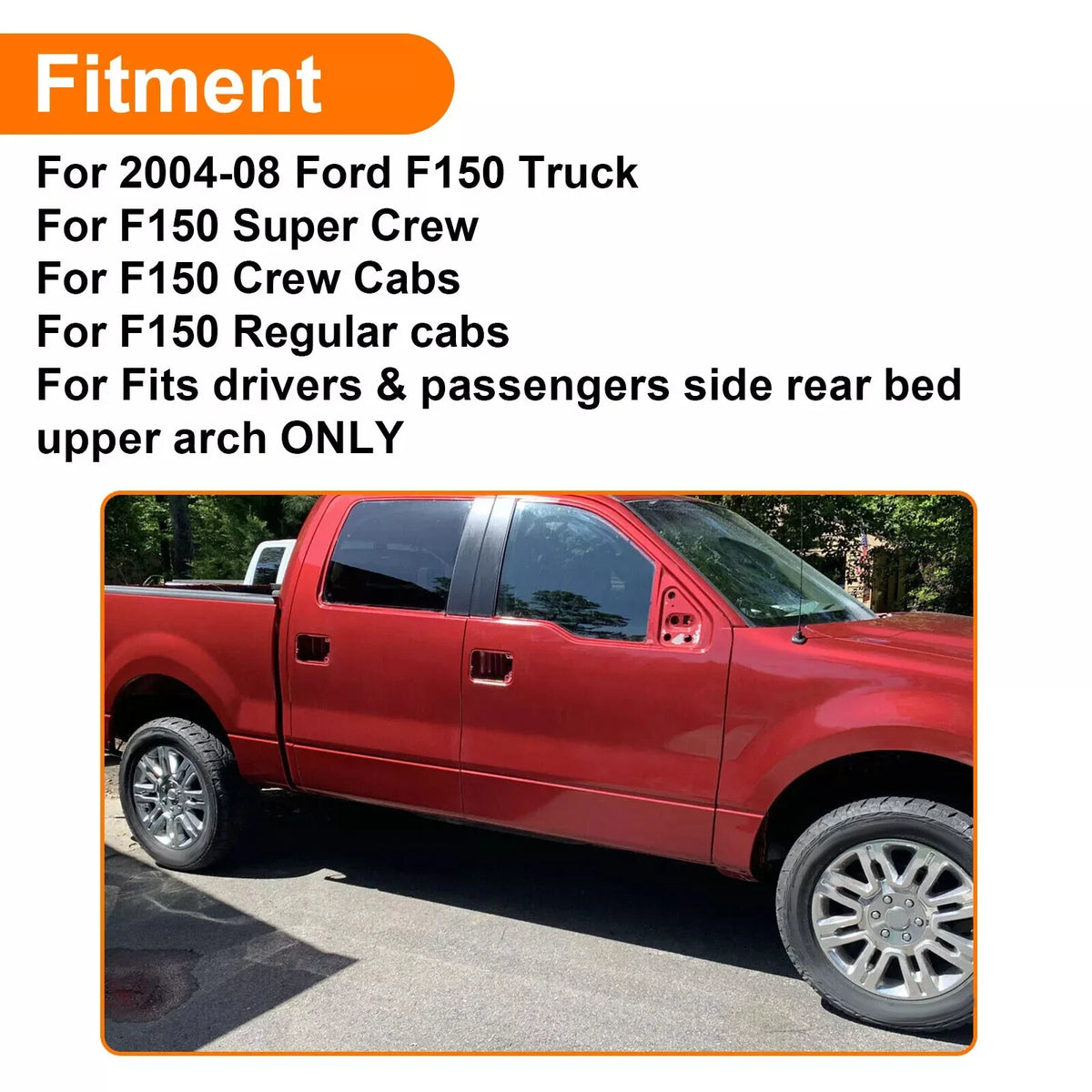 Pair of Upper Wheel Arch Repair Panels for 2004-2008 Ford F150 Crew Cab